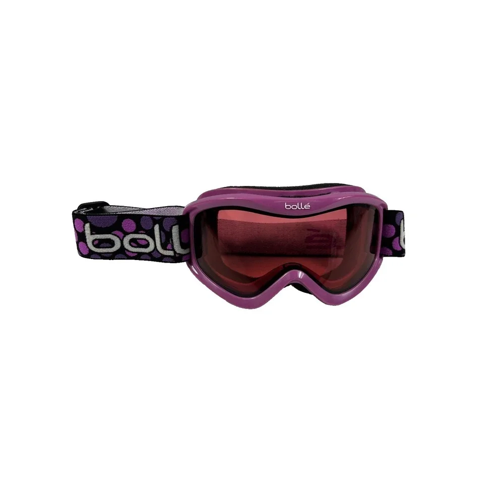 BOLLE SKI GOGGLES Pink Frames Red Clear Lenses Snowboard Black Adjustable Strap